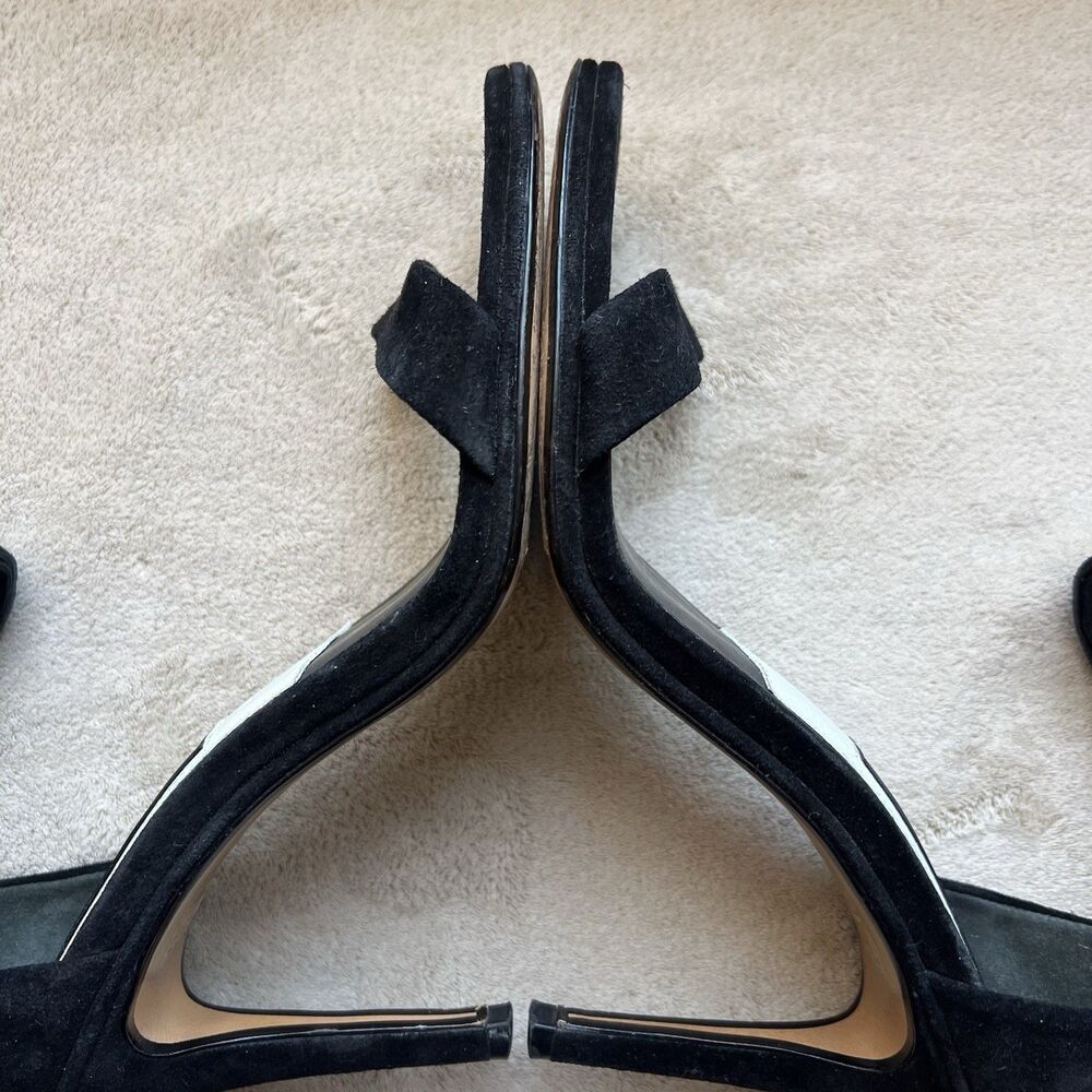Rag & Bone Black Suede Stiletto Heel Sandal Women EU 40 US 10 Silver Studs Party - Picture 6 of 16